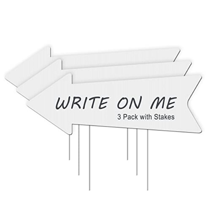 Yard Sign Blank - Blank Arrow Signs with Stakes 3