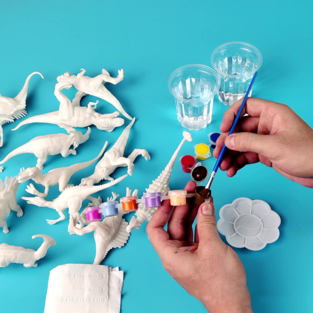 6pcs/8pcs, DIY Coloring Dinosa - Puzzle Blank White บทวิจารณ์และราคา
