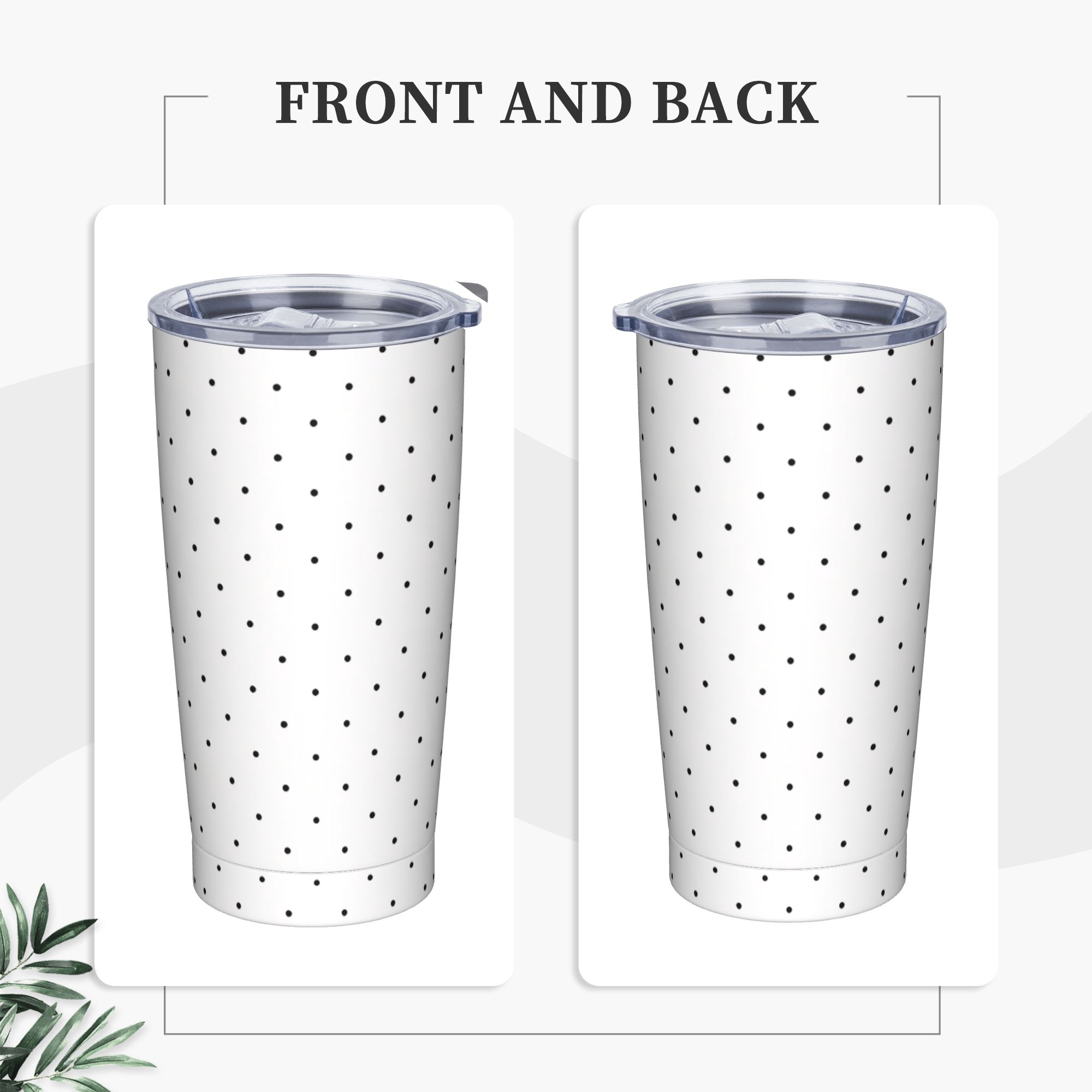 Black & White Polka Dot Patter - Tumbler 20Oz White บทวิจารณ์และราคา