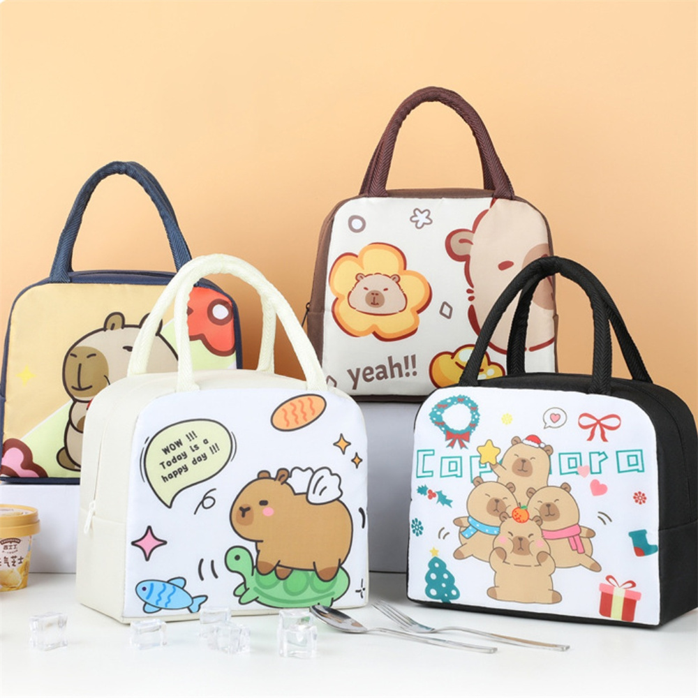 Cartoon Capybara Lunch Bag Ins - Tote Bag Sublimation บทวิจารณ์และราคา