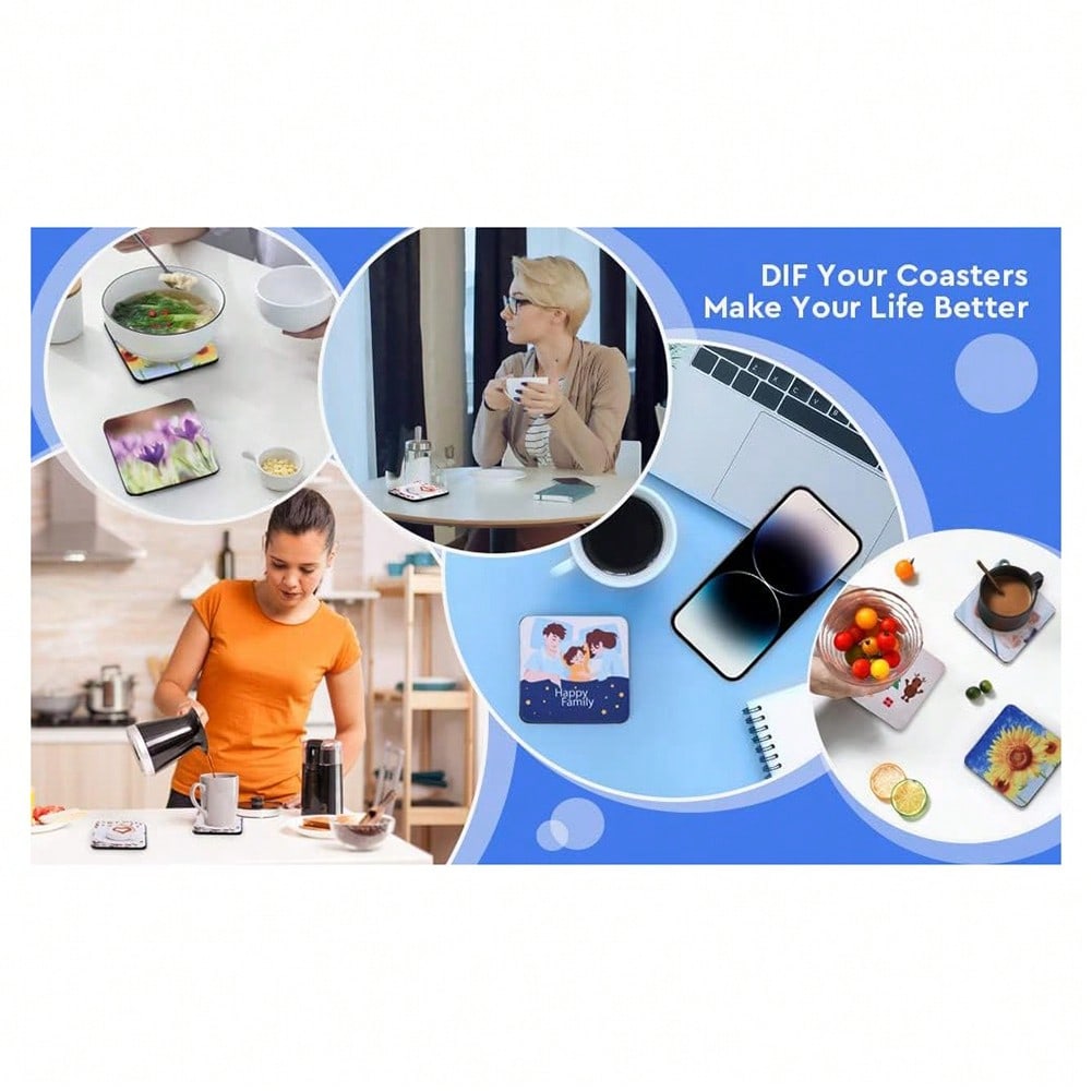 1PCS Square Sublimation Blanks - Coaster Sublimation Blank บทวิจารณ์และราคา