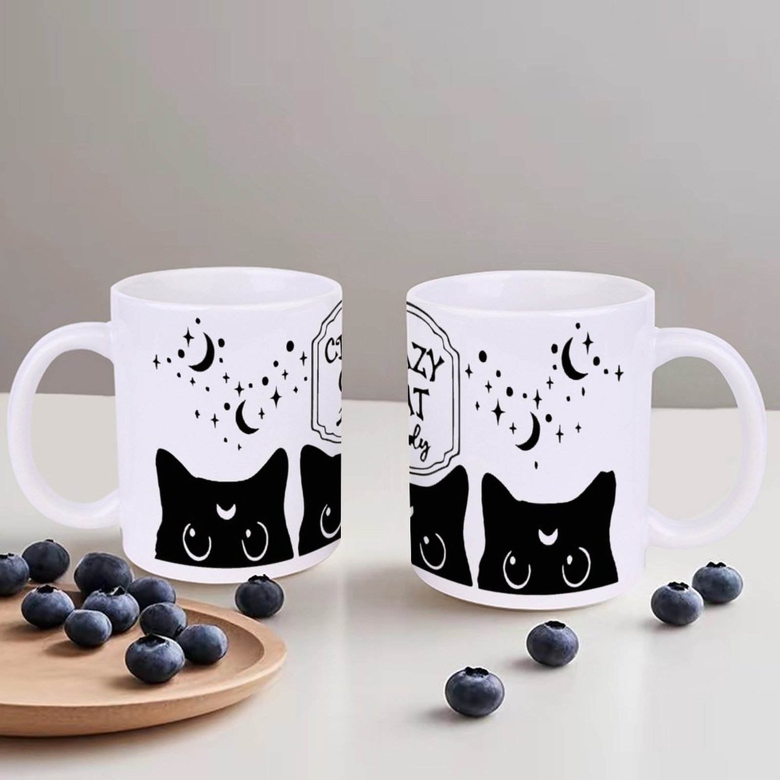 Three Black Cats With Crescent - Sublimation Mug White บทวิจารณ์และราคา