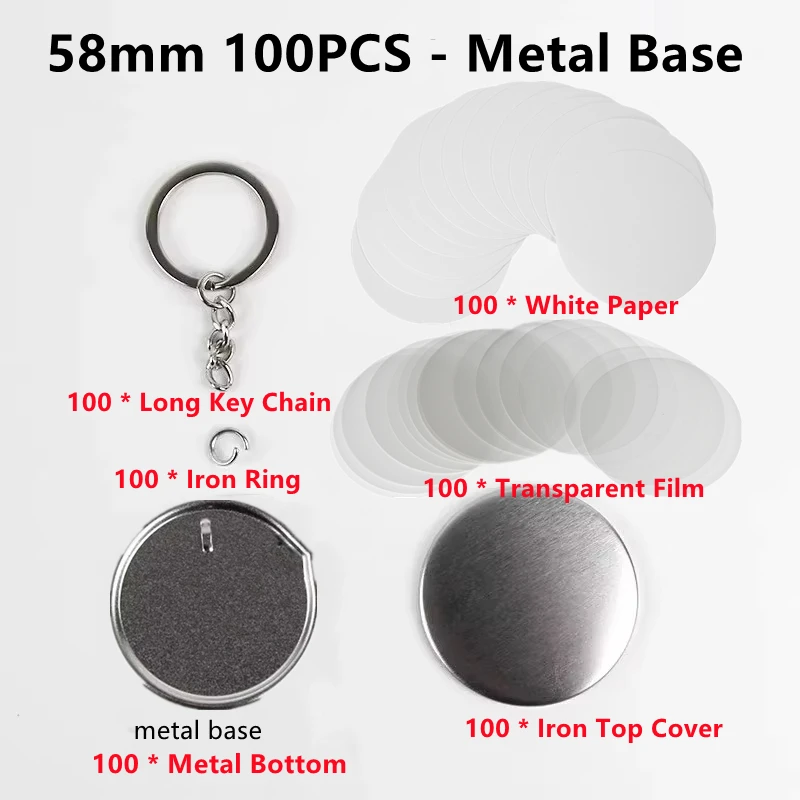 100PCS Blank Plastic/Metal But - Button Badge Blank บทวิจารณ์และราคา