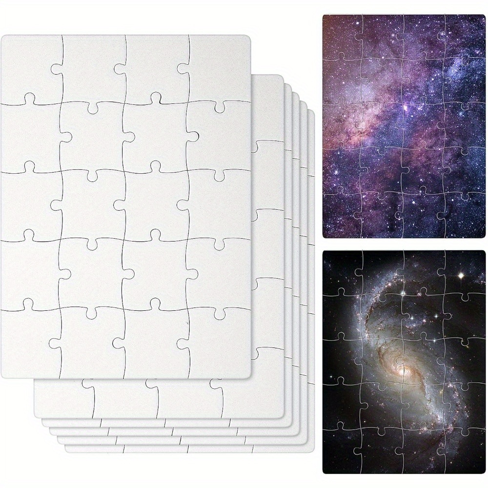 6pcs Sublimation Blank Puzzles - Puzzle Blank White บทวิจารณ์และราคา