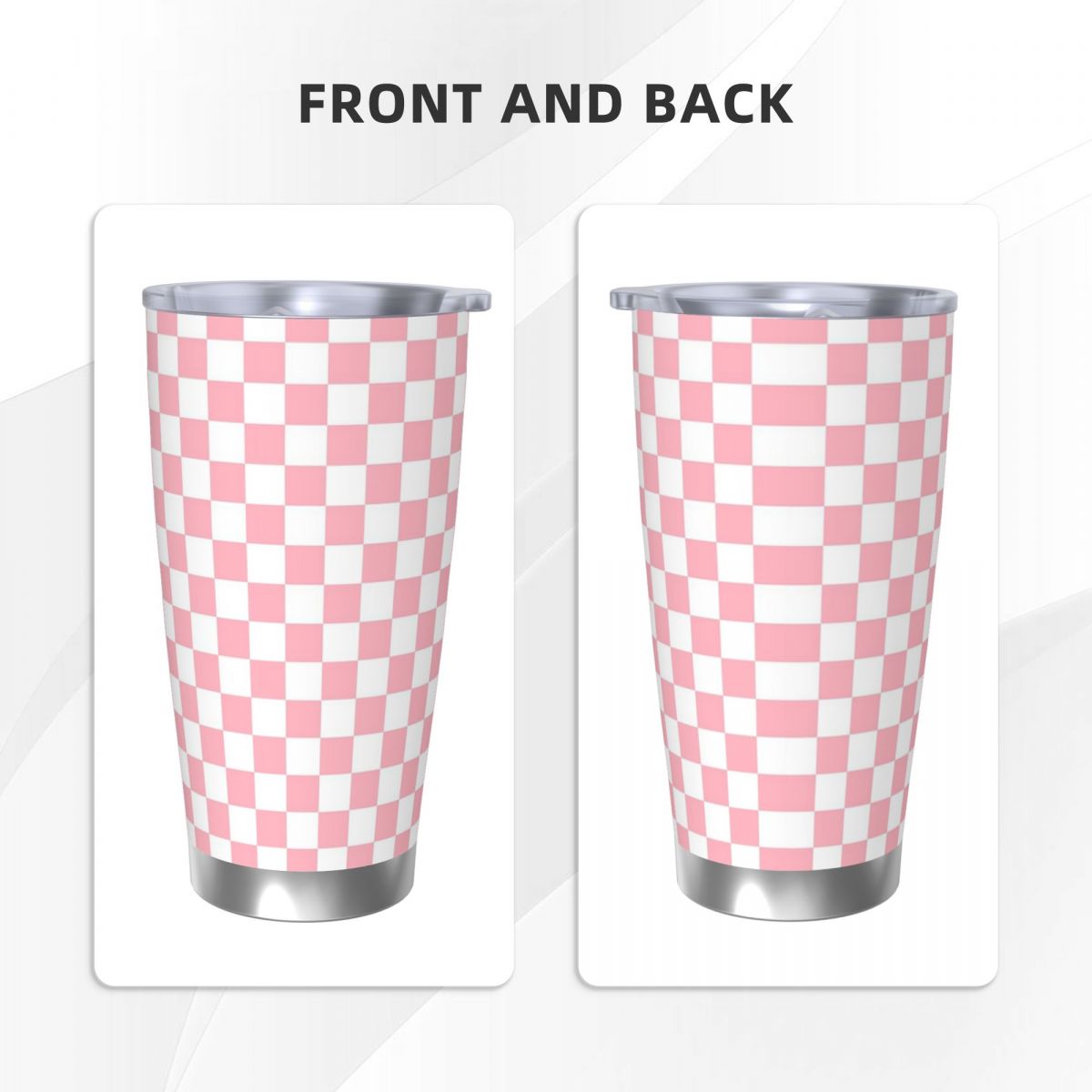 Pink White Checkerboard Patter - Tumbler 20Oz White บทวิจารณ์และราคา