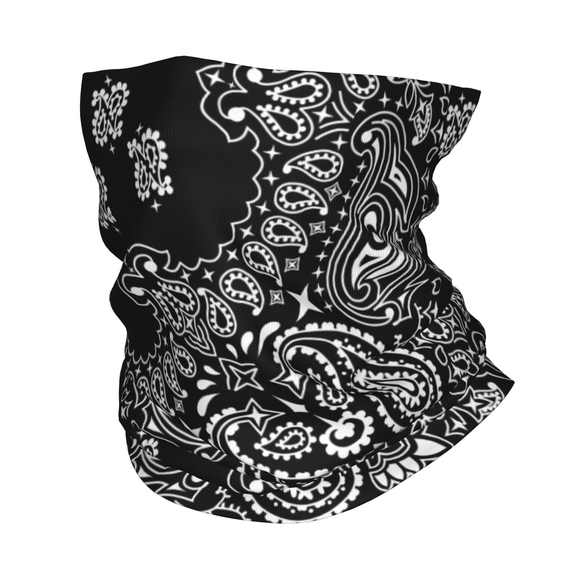 Custom Black And White Paisley - Bandana Blank White บทวิจารณ์และราคา