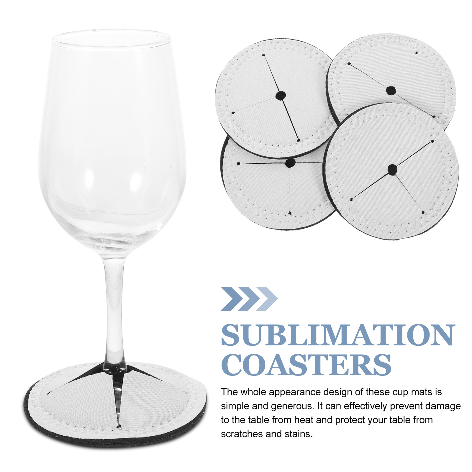 4Pcs Stem Glass Coasters Heat  - Coaster Sublimation Blank บทวิจารณ์และราคา