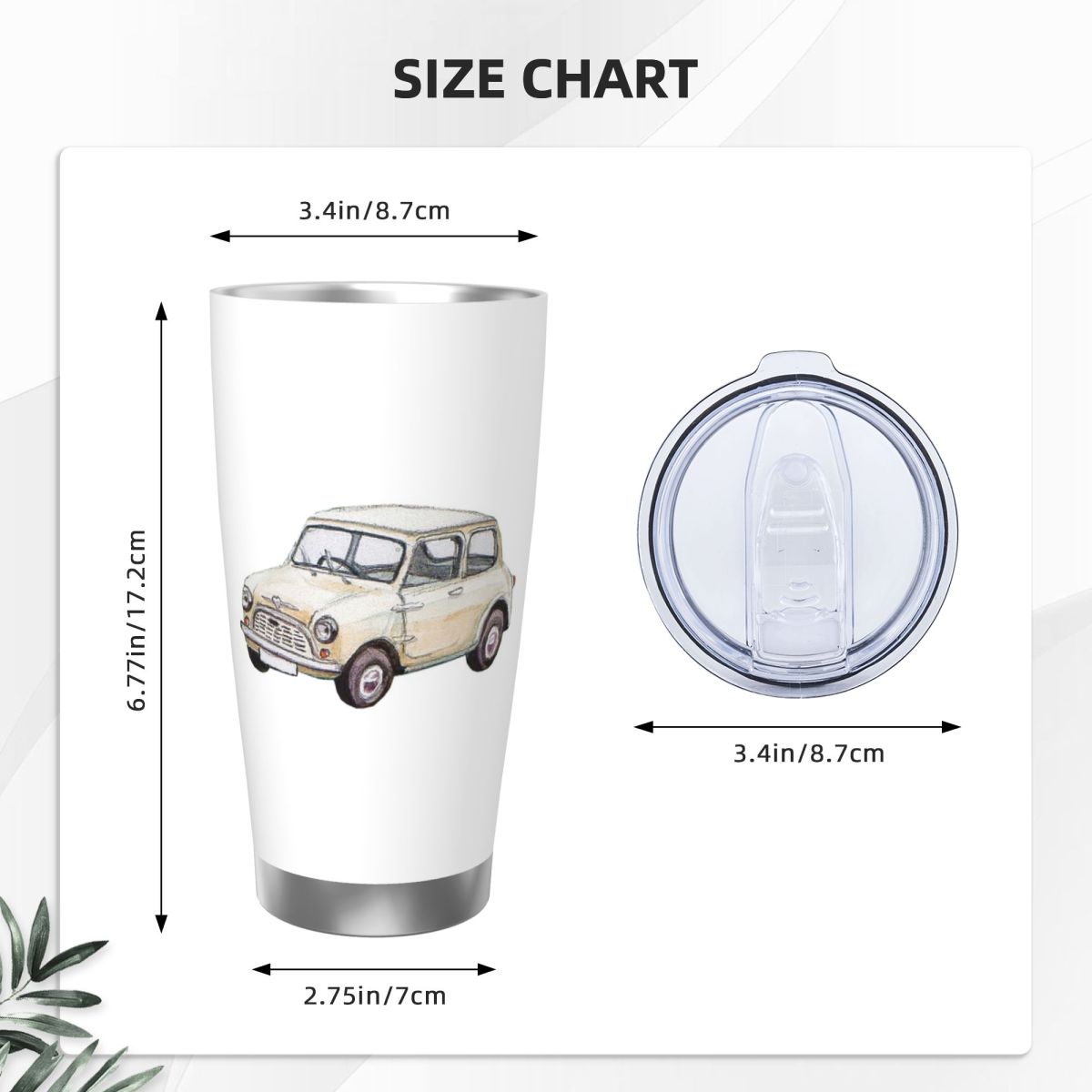 Classic White Mini Cooper In W - Tumbler 20Oz White บทวิจารณ์และราคา