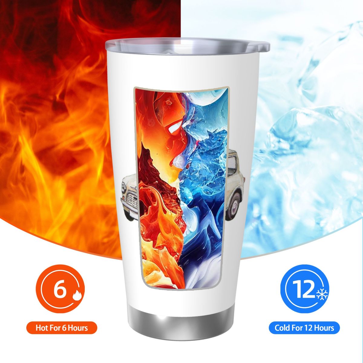 Classic White Mini Cooper In W - Tumbler 20Oz White บทวิจารณ์และราคา