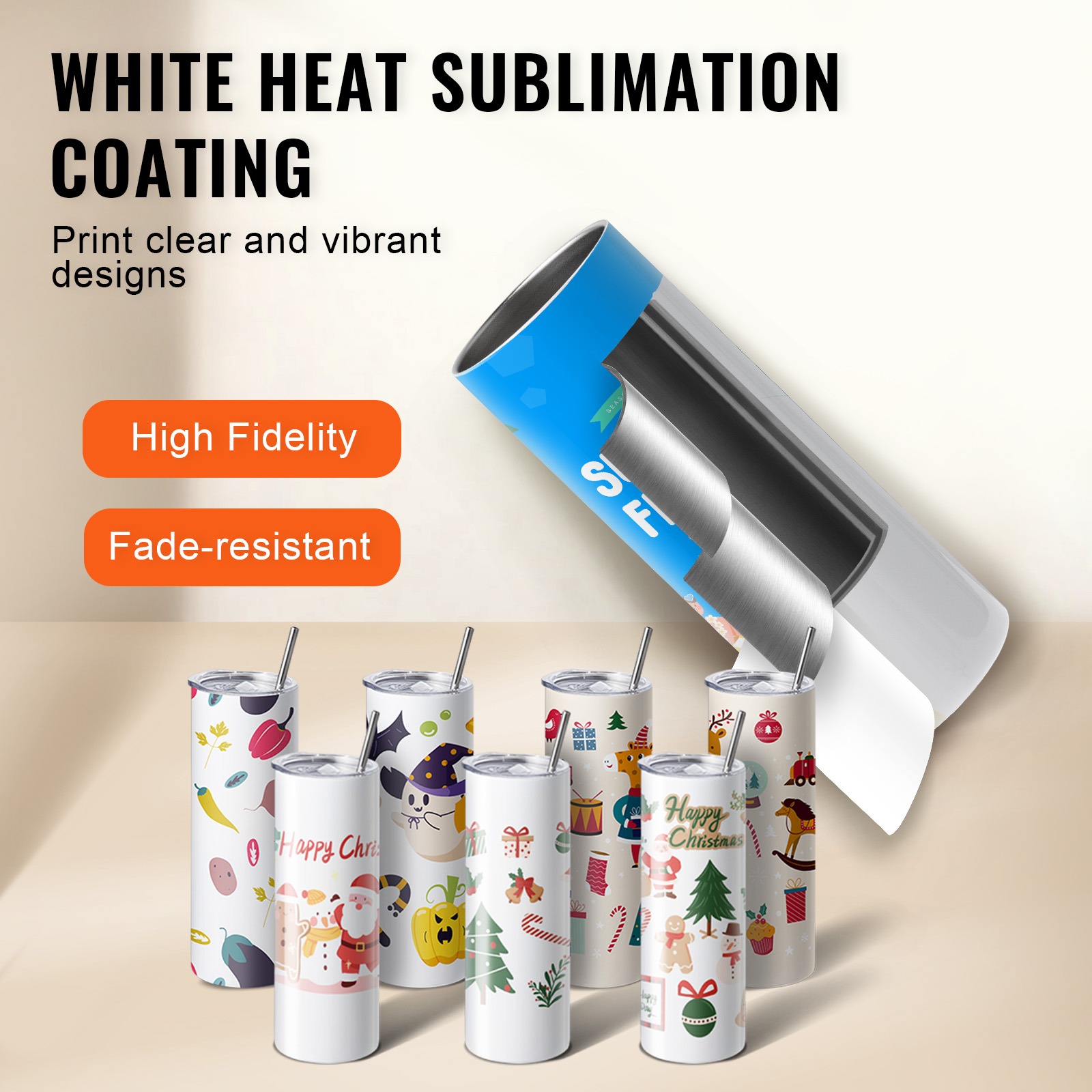 SucceBuy 8/12/14/16/24/50PC St - Sublimation Mug White บทวิจารณ์และราคา