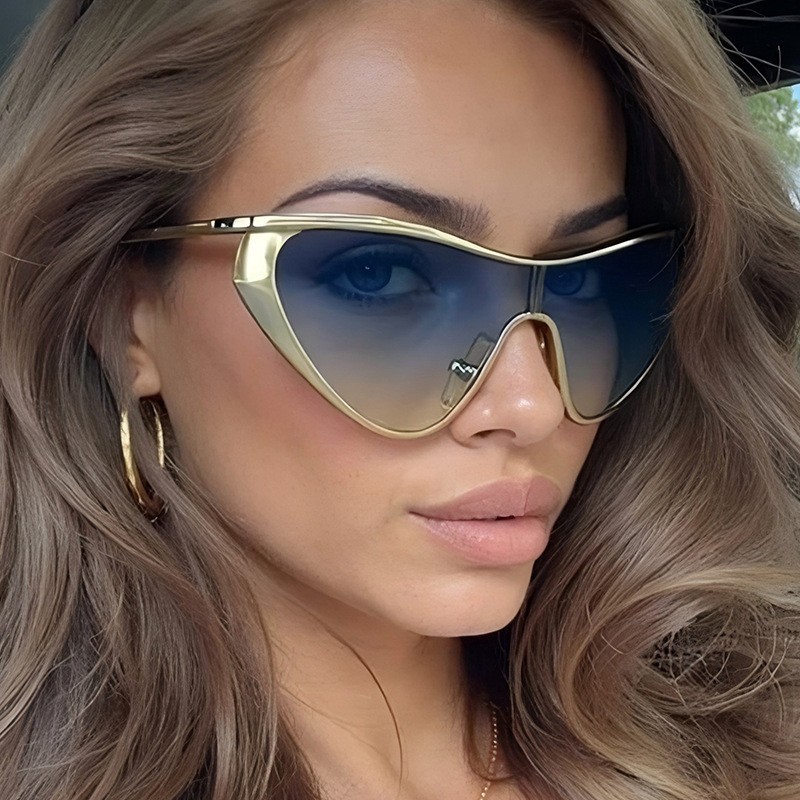 Rimless Y2K Style Sunglasses R - Metal Photo Panel บทวิจารณ์และราคา