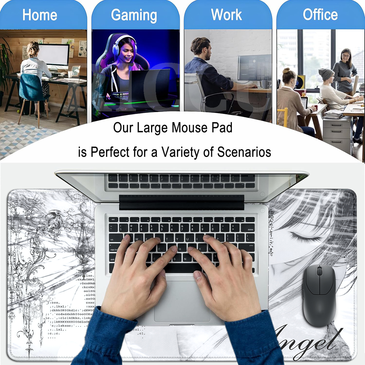 Anime Aesthetics Mousepad Blac - Mouse Pad Blank Sublimation บทวิจารณ์และราคา