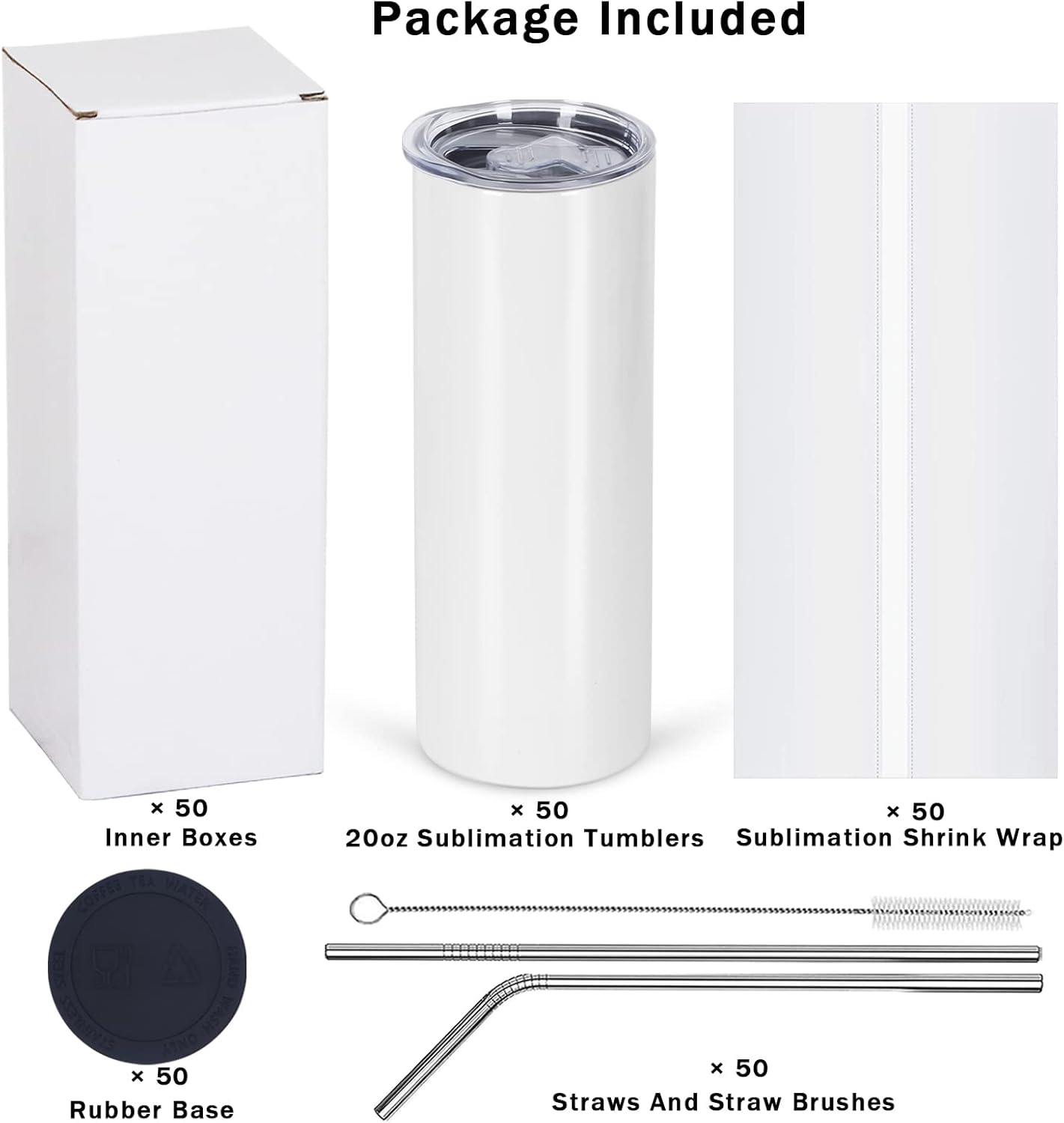 50 Pack Sublimation Tumblers B - Tumbler 20Oz White บทวิจารณ์และราคา