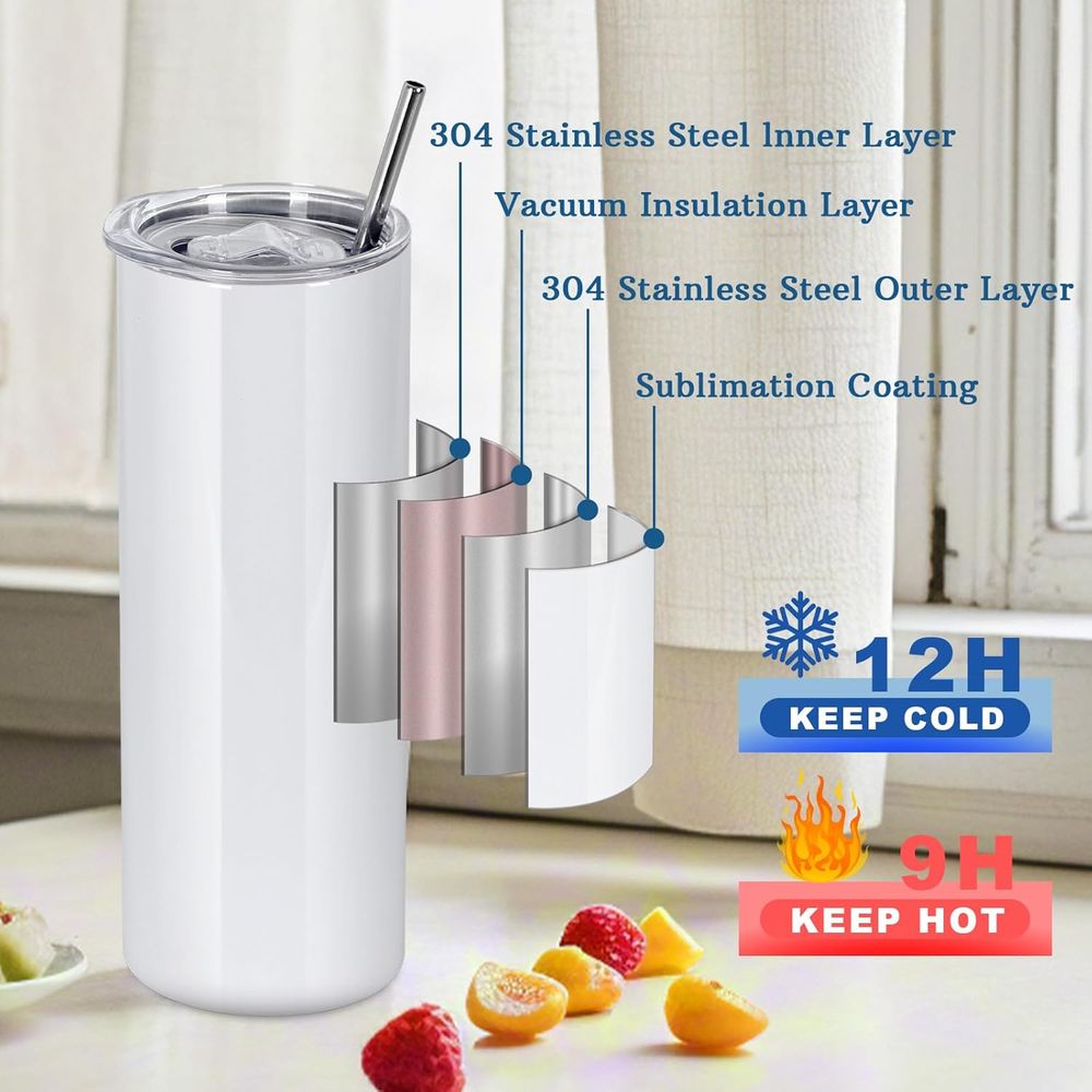50 Pack 20 OZ Sublimation Tumb - Tumbler 20Oz White บทวิจารณ์และราคา