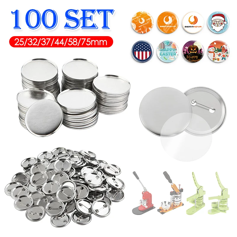 100Set Blank Badge Pin Button  - Button Badge Blank บทวิจารณ์และราคา