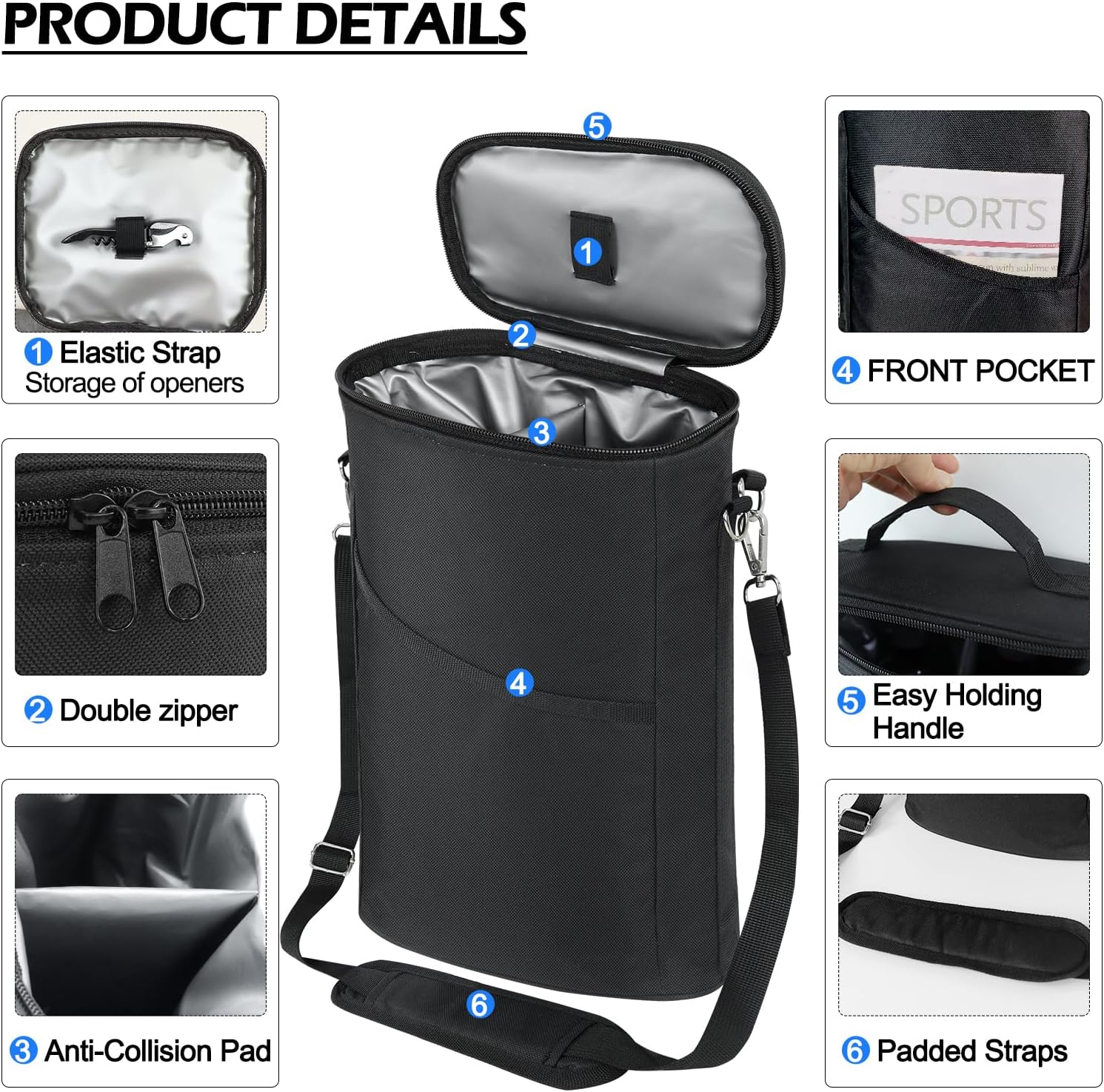 2 Bottle Wine Cooler Bag, Leak - Tote Bag Sublimation บทวิจารณ์และราคา