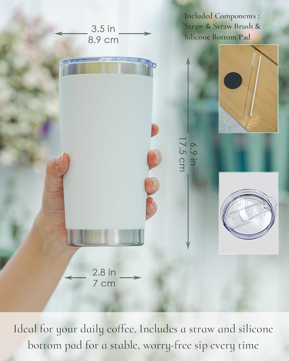 20oz Leakproof Travel Coffee T - Tumbler 20Oz White บทวิจารณ์และราคา