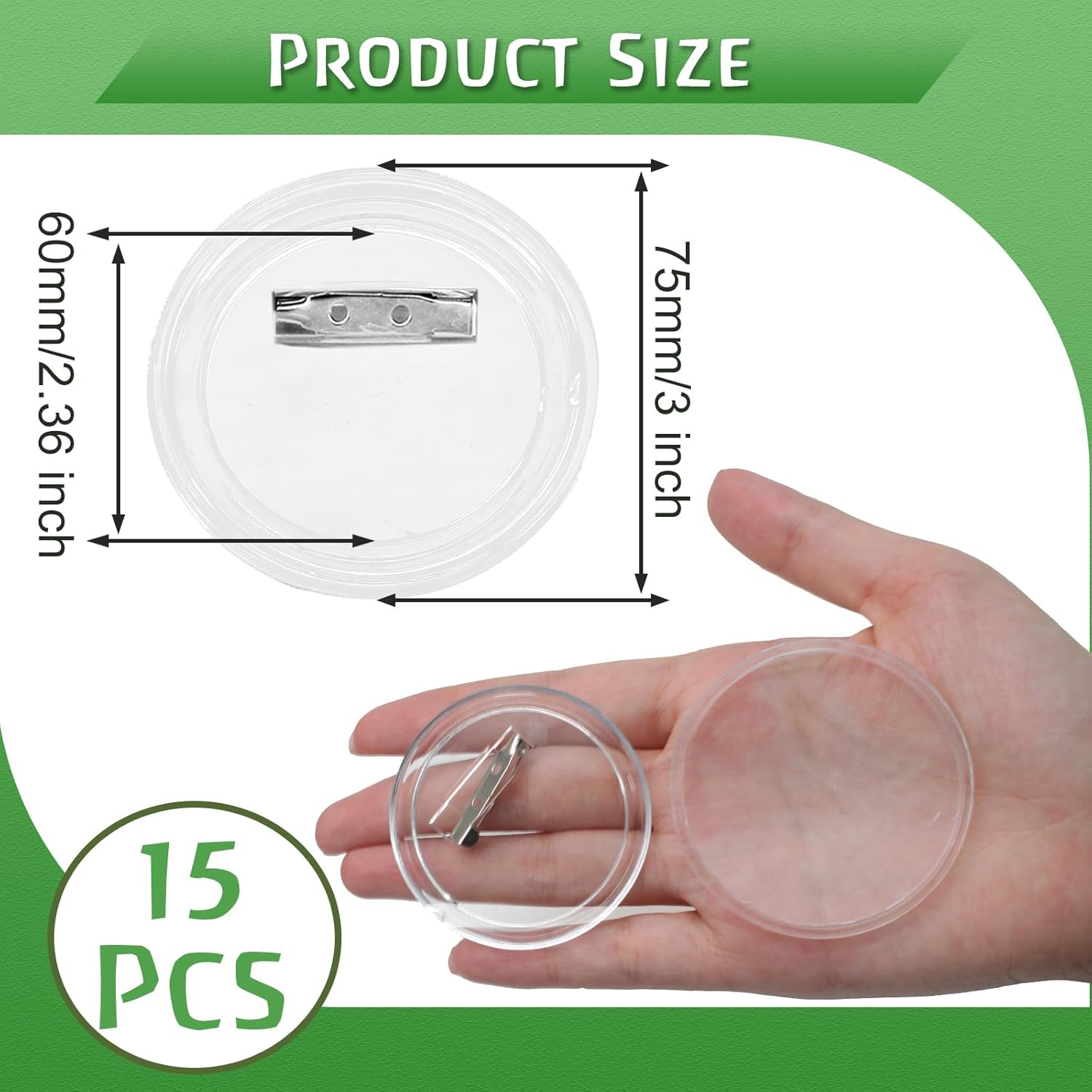 15 Pcs 3 Inch Blank Button Pin - Button Badge Blank บทวิจารณ์และราคา