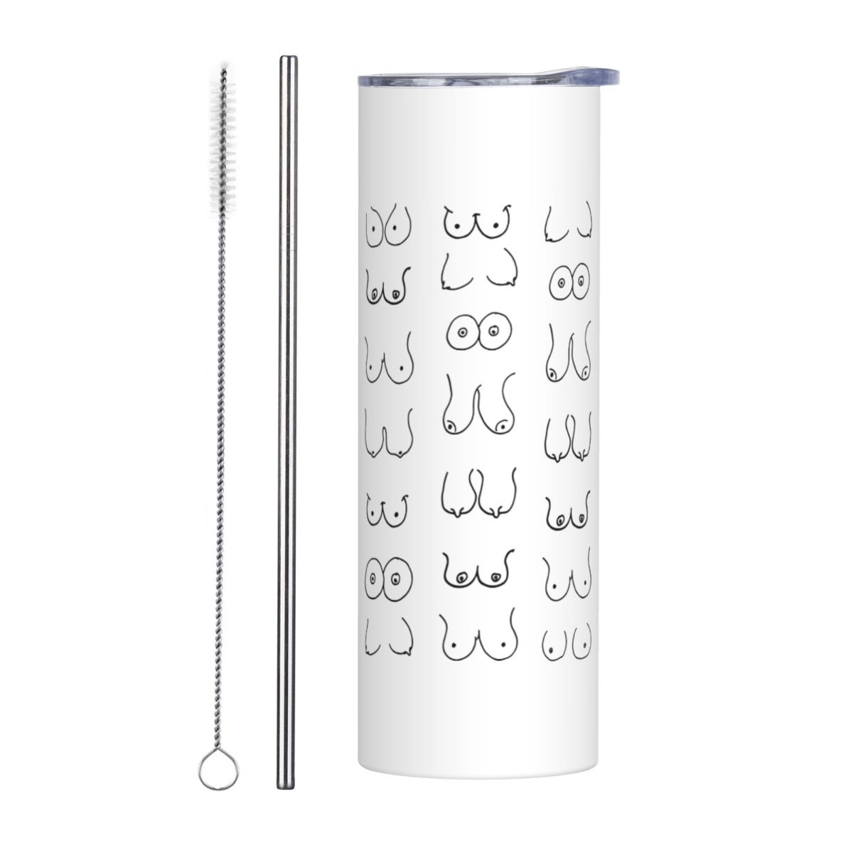 Black And White Tits Drawing S - Tumbler 20Oz White บทวิจารณ์และราคา