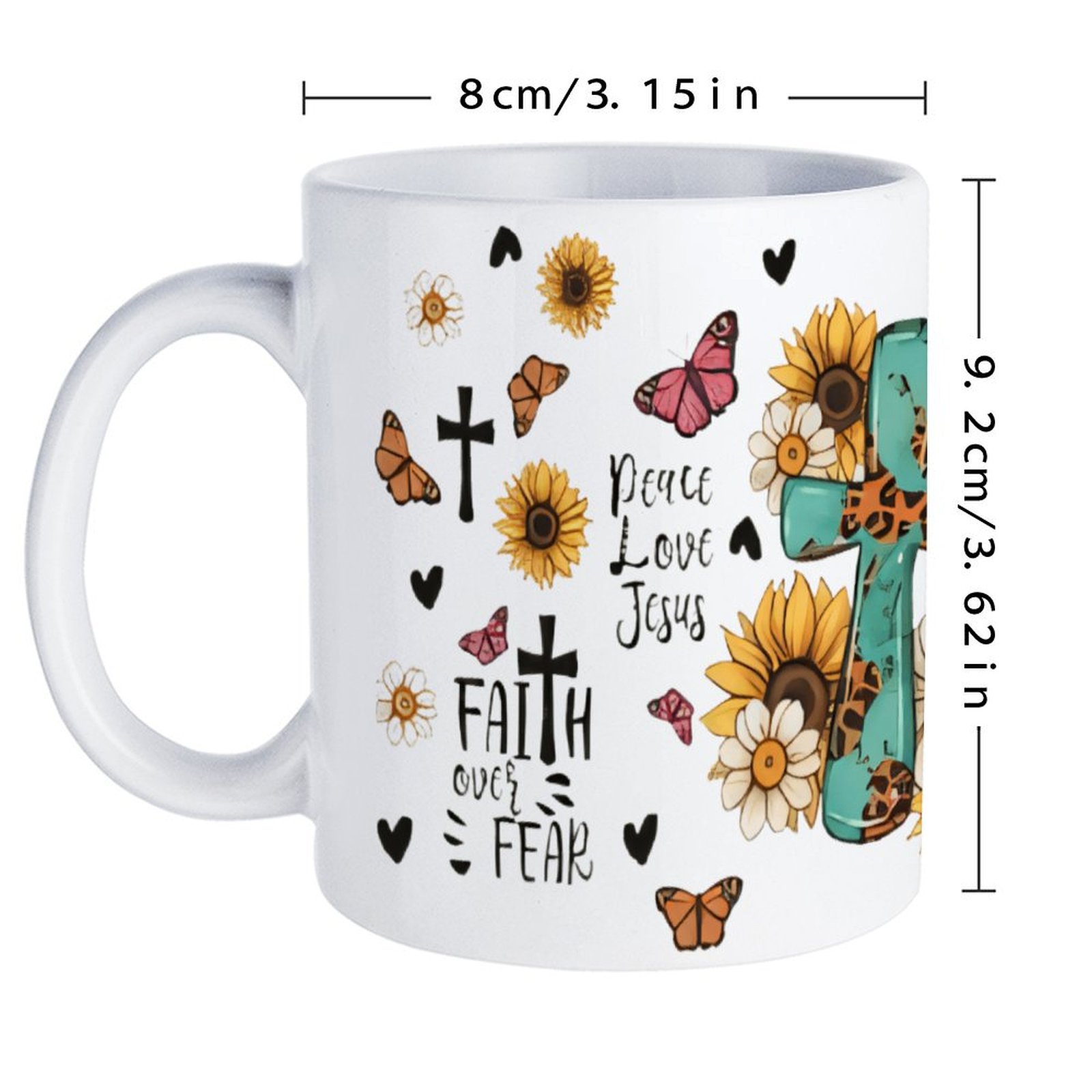 A Cross Surrounded By Sunflowe - Sublimation Mug White บทวิจารณ์และราคา