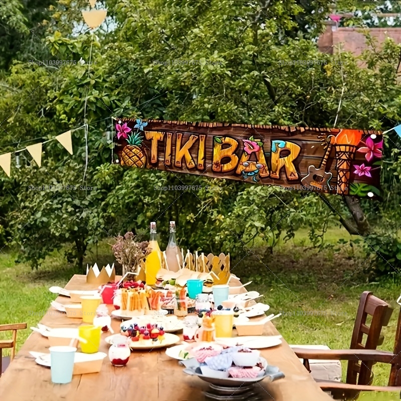 Tiki Bar Banner Tropical Hawai - Yard Sign Blank บทวิจารณ์และราคา