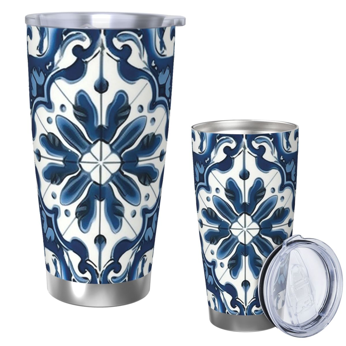 Blue And White Majolica Patter - Tumbler 20Oz White บทวิจารณ์และราคา