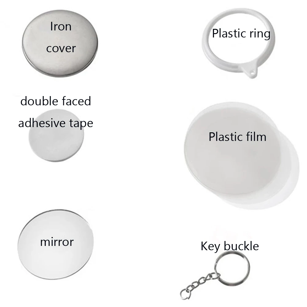 New 100PCS Key Ring Mirror Bla - Button Badge Blank บทวิจารณ์และราคา