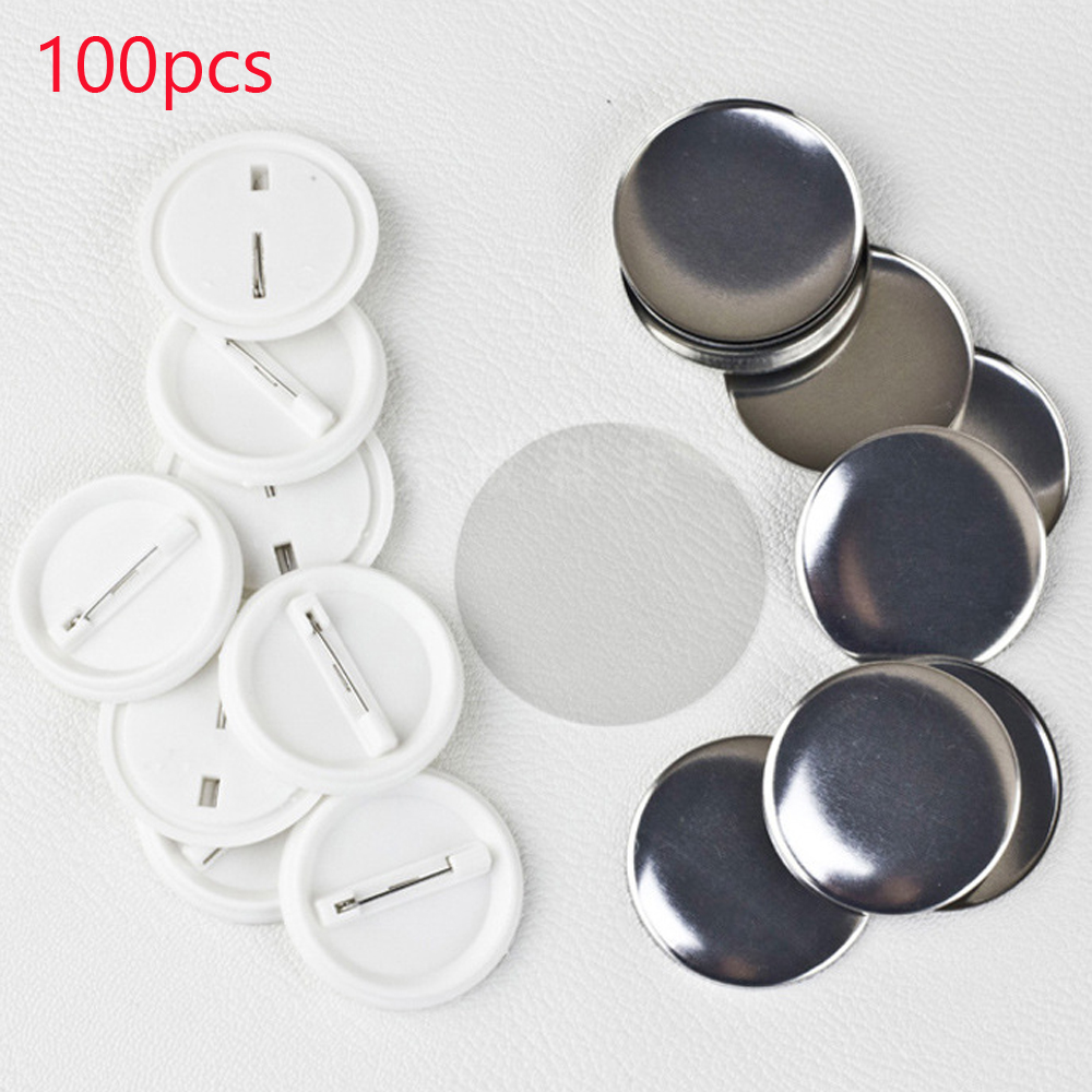 100Pcs/set Plastic Blank Badge - Button Badge Blank บทวิจารณ์และราคา