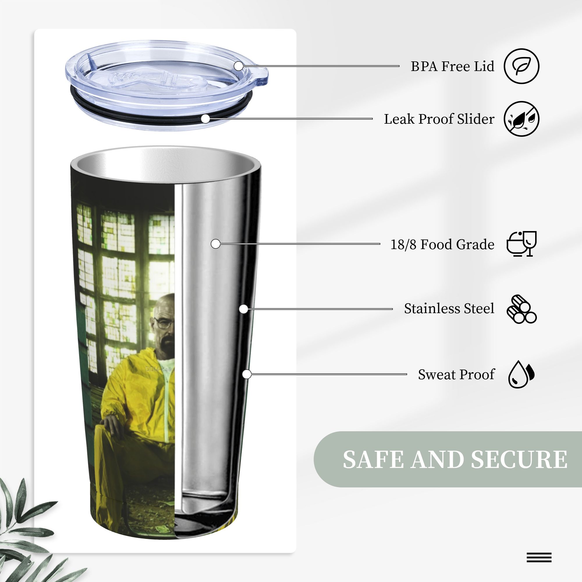 Breaking Bad Walter White Tumb - Tumbler 20Oz White บทวิจารณ์และราคา
