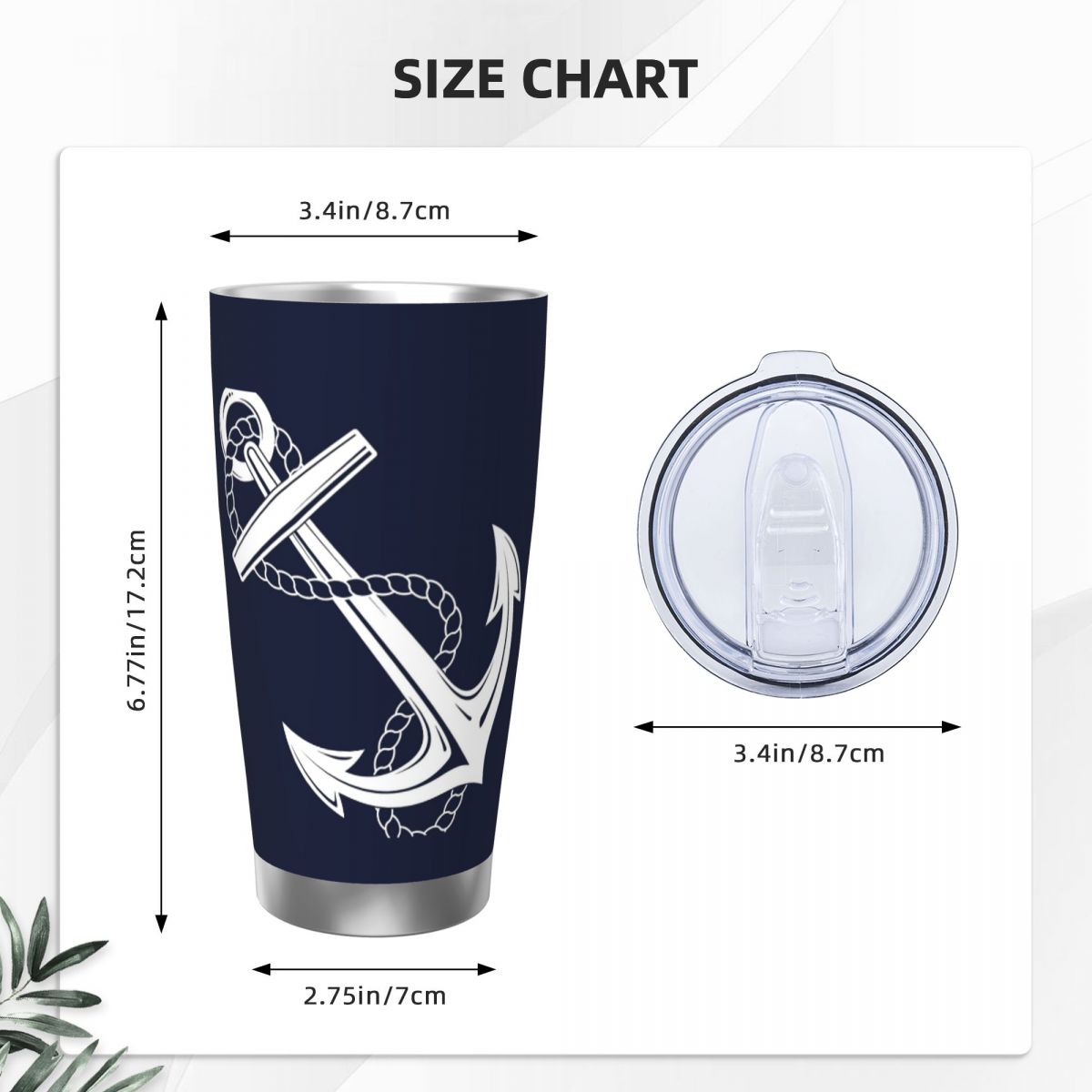Anchor Nautical White & Navy S - Tumbler 20Oz White บทวิจารณ์และราคา